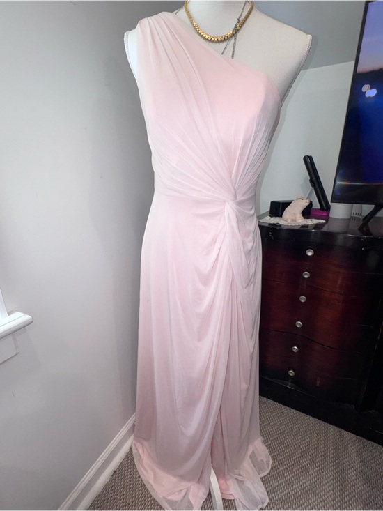 Azazie Dresses & Skirts - Azazie One-Shoulder Pale Pink Evening Gown